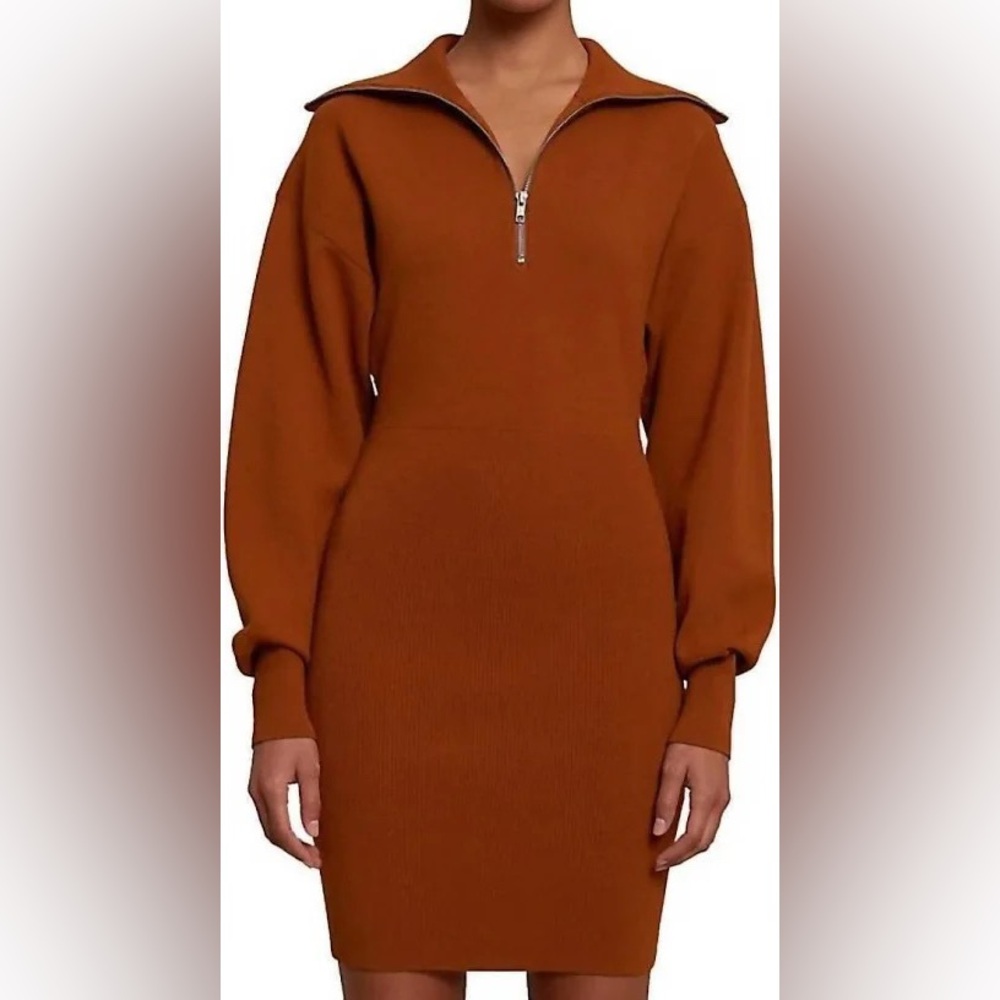 ALC Otto Half Zip long sleeve mini dress
